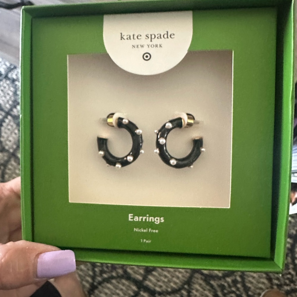 Kate Spade Black Hoop Earrings